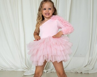 Robe tutu asymétrique pour fille Jupe élégante en tulle blanche