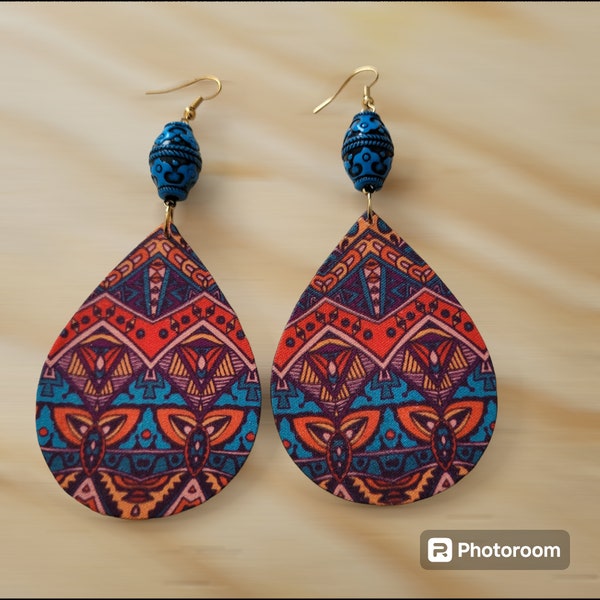 Unique Afrocentric Fashion Earrings, Vibrant Handmade Ethnic Statement Jewelry, Unique Gift Idea, Mother's Day Present