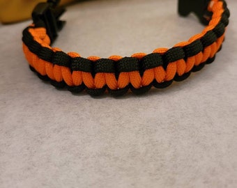 Orange and Black Cobra Weave Paracord Bracelet