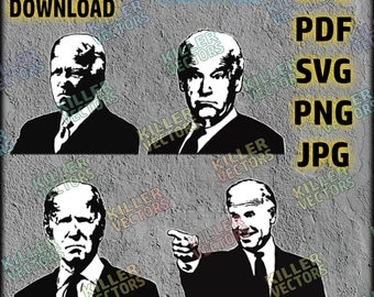 Joe Biden - Vector Pack - EPS - PDF - SVG - png - jpg - Printable Silhouette Cricut Clipart Instant Download Art