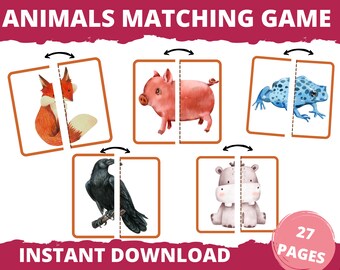 Dieren Matching Game: afdrukbare activiteit voor peuters (pdf)