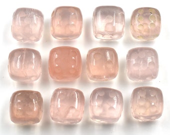 Natural Rose Quartz 14mm Square Cube Dice Wholesale Bulk Lot Crystal, Small Gambling Pair of Dice, Board Game Dice, Gemstone Collection