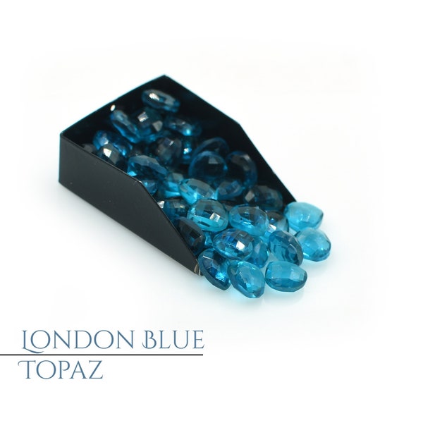 10 MM en forme de coeur, topaze bleue de Londres, pierres précieuses, perles en vrac, fabrication de bijoux à bricoler soi-même, conception pour collier, pierre de verre de qualité AAA, briolette, brin de perle