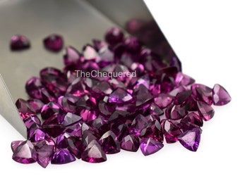 Natural Rhodolite Loose Calibrated Faceted Trillion Shape 4 and 5 mm Tiny High Quality Gemstone Wholesale Bulk Lot Supply for Jewelry Making