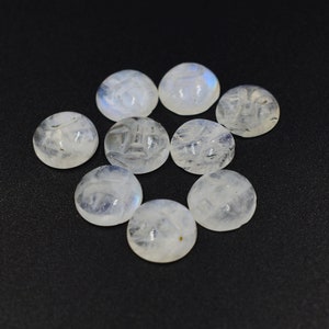 Moon Face Carved Moonstone, Calibrated Round Full Moon Face Carving Gems For Jewelry, Rainbow Moonstone Bulk Cabochon Carving Stone Face