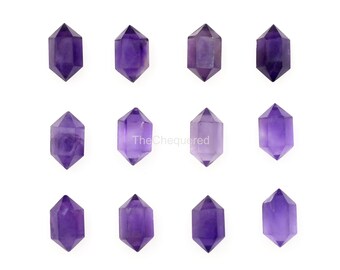 High-Quality Amethyst Gemstone 5x10 mm Hand-Faceted Wholesale Loose Double Terminated Pointer, Purple Stone Briolettes (Set of 5 Pieces)