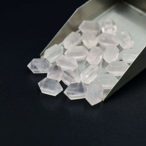 Natural Rose Quartz Gemstone Small Double Pointer, 6x12 mm Small Quartz Double Point Pencil, Wrapable Stones Point For Jewelry Making