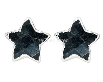 Pendientes de piedras preciosas delicadas, pendientes de estrella de ónix negro, pendientes de plata de ley 925, pendientes de piedras preciosas, regalo de joyería, regalo para mejores amigas