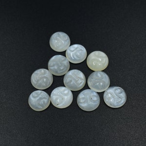 Moon Face Carved Moonstone, Calibrated Round Full Moon Face Carving Gems For Jewelry, White Moonstone Cabochon Carving Gemstone Face