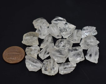 Cuentas de cuarzo cristalino en bruto, piedra preciosa sin pulir, 5 piezas