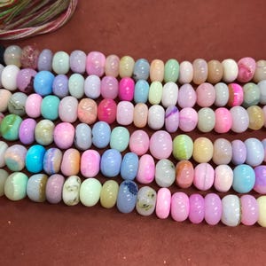 Multi Opal Rondelle Pärlor Bulksträngar Leverans, Färgglada Ädelstenspärlor (7-10 mm) 8" Strand