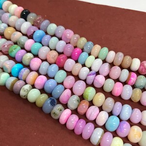 Multi Opal Rondelle Pärlor Bulksträngar Leverans, Färgglada Ädelstenspärlor (7-10 mm) bild 5