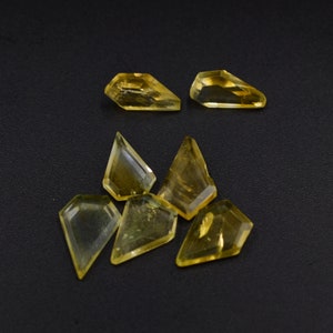 Natural Citrine Faceted Slice Beads, 8x12 to 10x14 mm Faceted Briolette Slice For Jewelry, Faceted Diamond Loose Slice For Creative Crafts