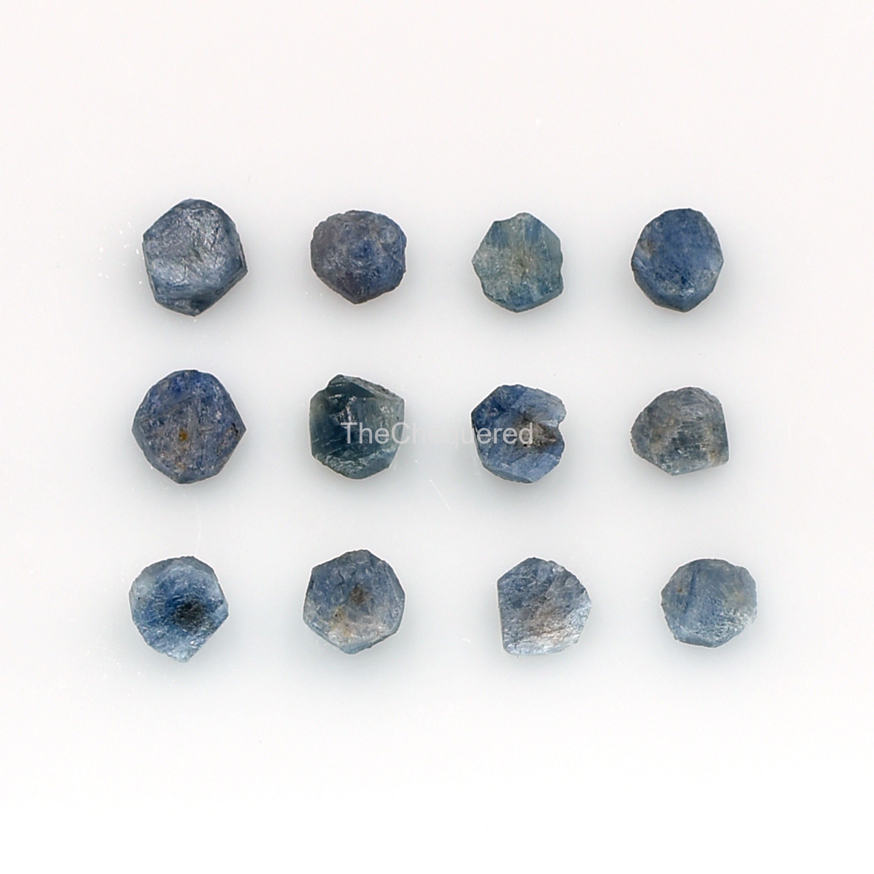 Natural Blue Sapphire Unshaped Raw Gemstone Lot 6 Mm to 10 Mm Flat Back ...