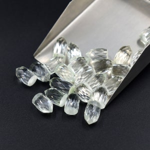 Faceted Crystal Quartz Pointer, Small Pencil Gemstone Beads