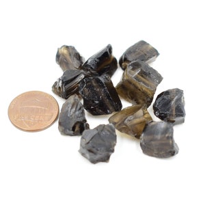 Natural Smoky Quartz Raw Rough Stone, Healing Quartz Drill Rough Beads, 10 to 15 mm Unpolished Rough Quartz Stone For Handmade Accessories