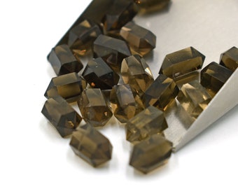Smoky Quartz Small Double Pointer, Natural Stone Point, 6x12 mm Small Quartz Double Point Pencil, Wrappable Stones For Jewelry