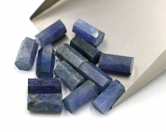 Facetterade tanzanitpelare, lösa naturstenar (5 x 10 mm)