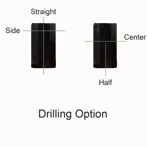 Puede incluir: Diagrama que muestra dos opciones de perforaci&oacute;n para una pieza de madera. La primera opci&oacute;n est&aacute; etiquetada como "Straight" y la segunda opci&oacute;n est&aacute; etiquetada como "Half".