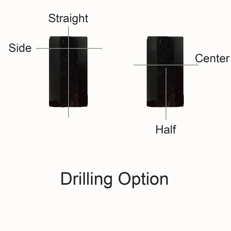 Puede incluir: Diagrama que muestra dos opciones de perforaci&oacute;n para una pieza de madera. La primera opci&oacute;n est&aacute; etiquetada como "Straight" y la segunda opci&oacute;n est&aacute; etiquetada como "Half".