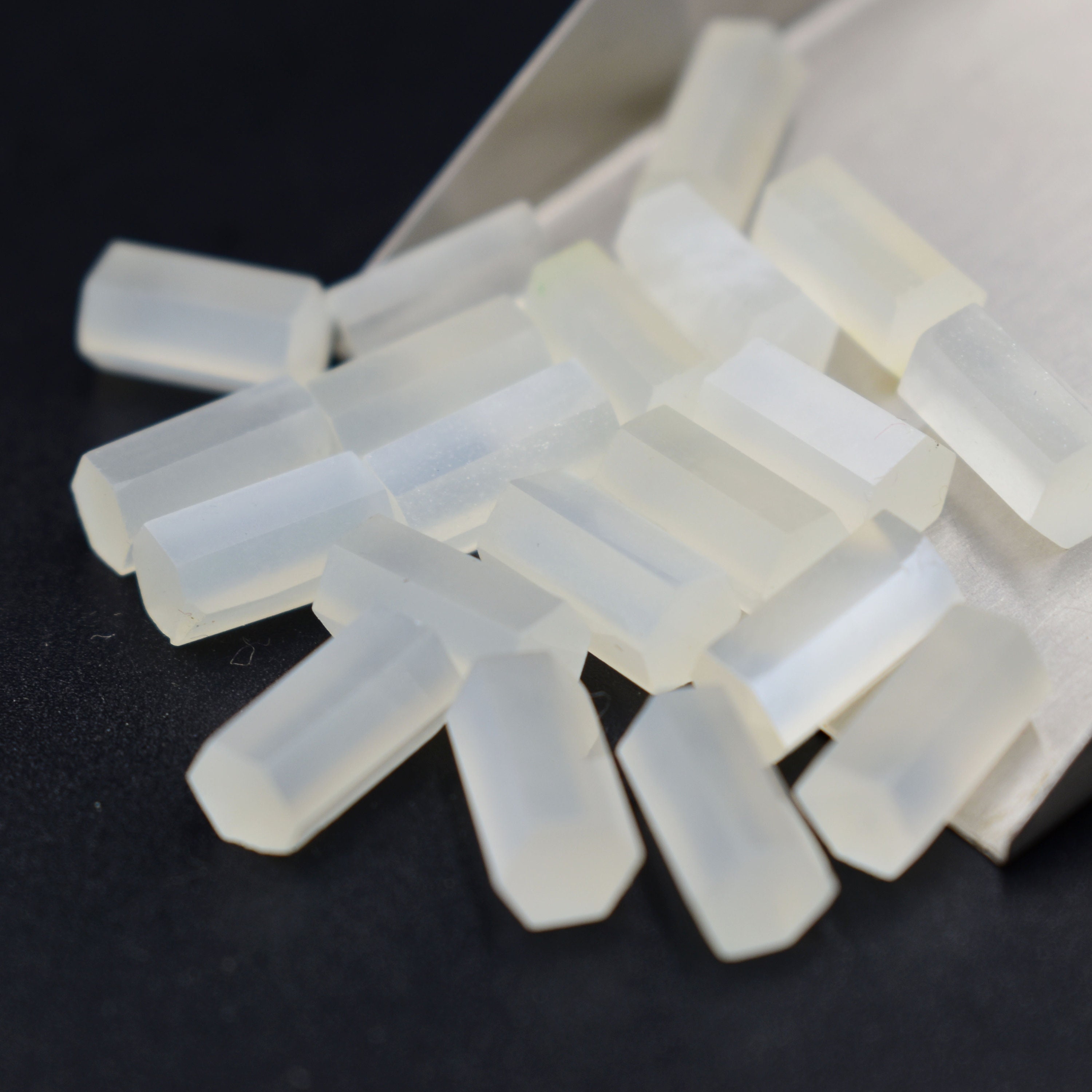 White Moonstone Faceted Cylinder Gemstone, Loose Fancy Standing Pillar For Pendant Making, 5x10 mm Mini Moonstone Pillar