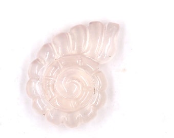 Natural Rose Quartz Gemstone For Making Jewelry 17x24 mm Hand Carved Nautilus Shell Shape Gems Carving Crystals Gifts For Her