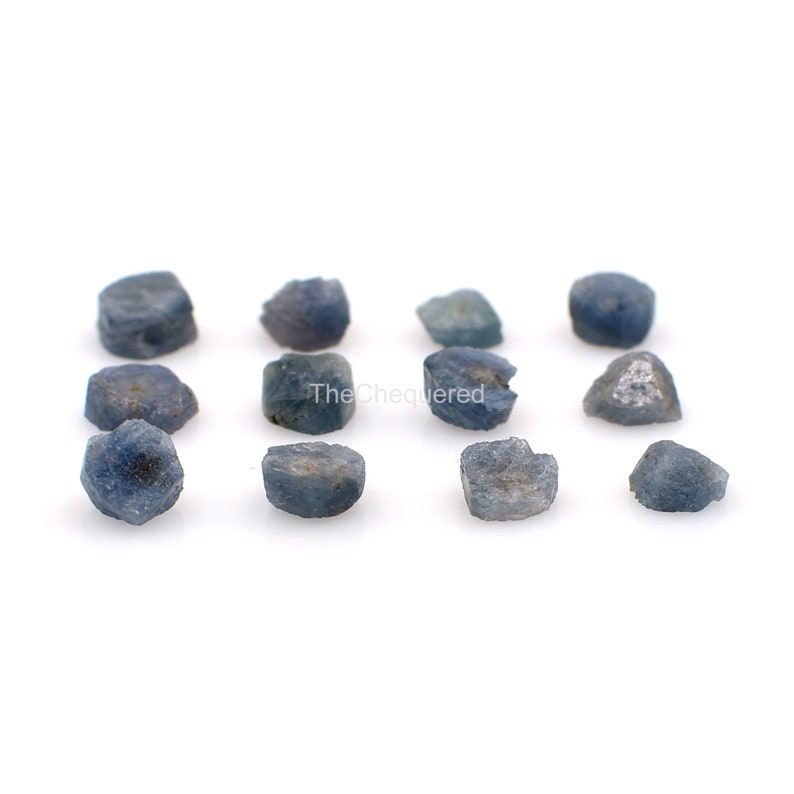 Natural Blue Sapphire Unshaped Raw Gemstone Lot 6 Mm to 10 Mm Flat Back ...
