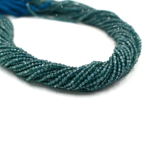 Faceted Neon Apatite Round Beads 2mm Small Micro Faceted Loose Stone Strand 13" Jewelry Making Supplies