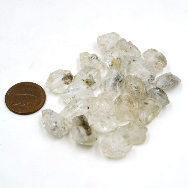 Uncut Herkimer Diamond Raw, Diamond Specimen For Necklace, 10 to 15 mm Unpolished Rough Diamond, 5 Pieces Set,  Diamond Crystal Raw