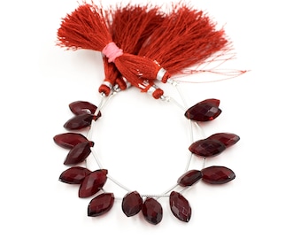 Marquise Shape Garnet Gemstone Beads 8X16 mm Faceted Briolette Drill Beads For Making Necklace Jewelry Wholesale Beads Supplies