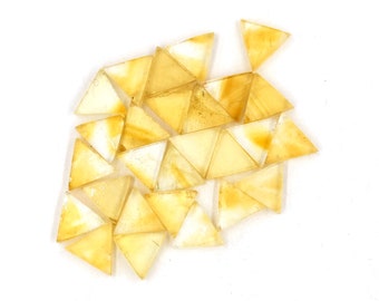 Natural Citrine Slice, Yellow Citrine Smooth Slice, Citrine Flat Slice, Disk Slice, One Side Polished Slice For Jewelry Making 5 Pieces