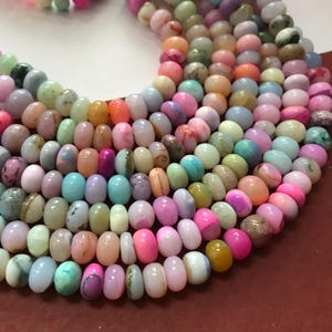 Multi Opal Rondelle Pärlor Bulksträngar Leverans, Färgglada Ädelstenspärlor (7-10 mm) bild 6