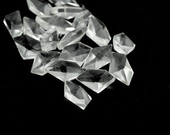Cuentas de cuarzo cristal facetado tipo briolette, forma elegante, 9-17 mm, opciones de perforación