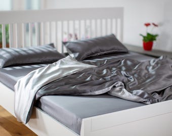 ORIGNEE® Seidenkissenbezug Grey – 100% Maulbeerseide, kühlend & hautfreundlich