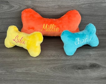 Personalized dog bone toy,  new puppy gift, Embroidered dog toy, Custom dog bone, Easter basket gift