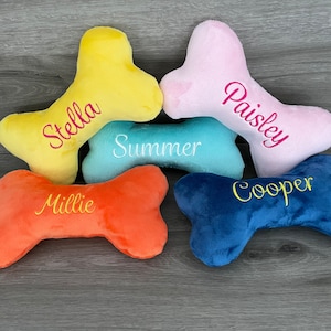 Personalized dog bone toy,  new puppy gift, Embroidered dog toy, Customizable Dog Gift, Custom pet gift