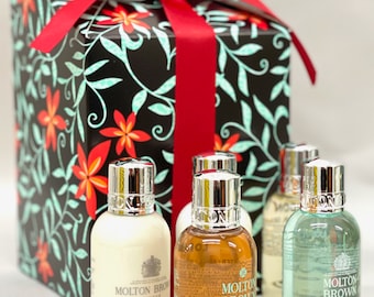 Luxury Molton Brown Gift Box -(5 x 50mls Shower Gels/Shampoo/Conditioner/Body Lotion)  Mum-Grandma -Birthday -Dad -Brother -Hug in a box