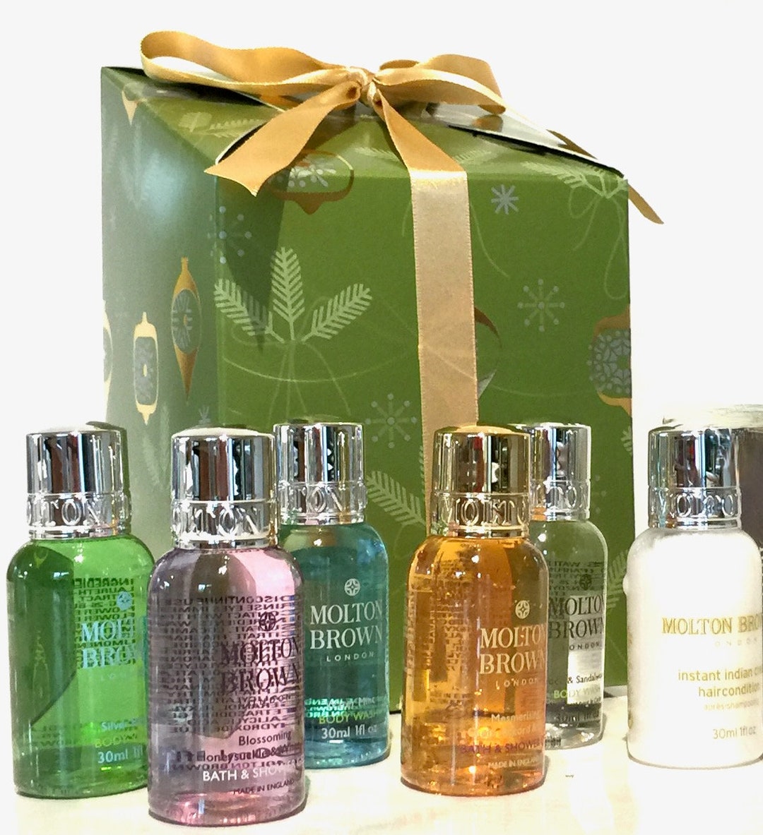 Luxury Molton Brown Christmas Gift Set shower Gel/shampoo/body Lotion 7 X 30ml Bottles & 1 X