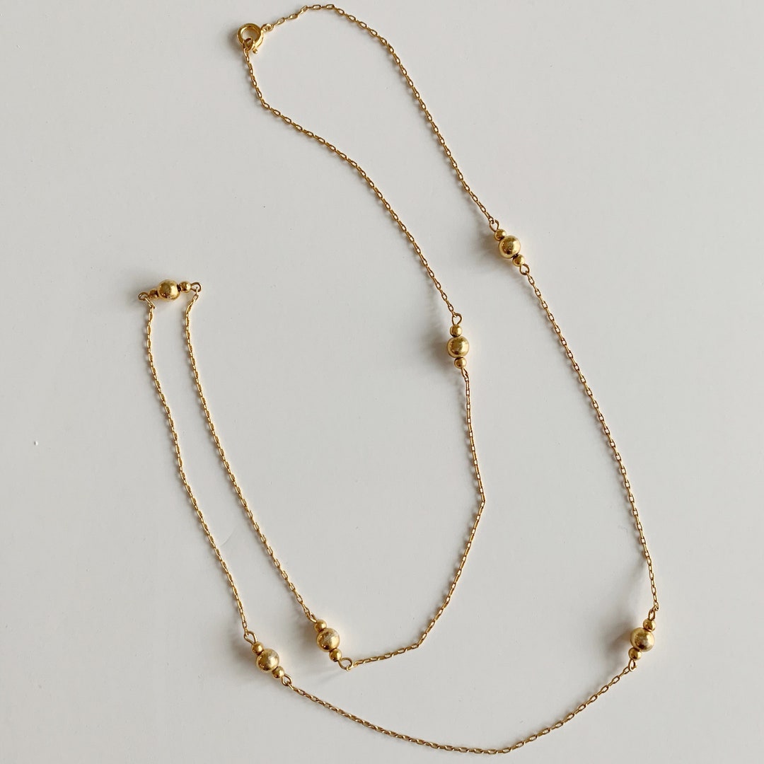 Women's Gold Chain Delicate 30 Inch Gold Necklace Vintage Women's ...