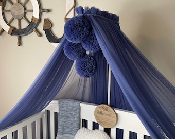 Baby Baldachin, Nook Baldachin, Nursery Canopy, Play canopy for girl, Bed baldachin, Bed Canopy for kids room Crib (Royal blue)