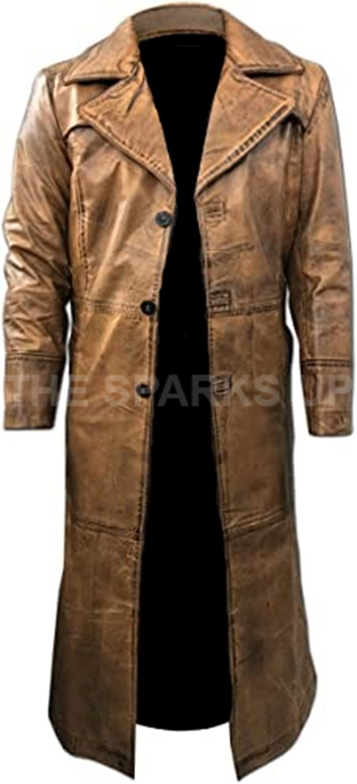 Mens Brown Leather Trench Coat Full Length Duster Coat for Men - Etsy