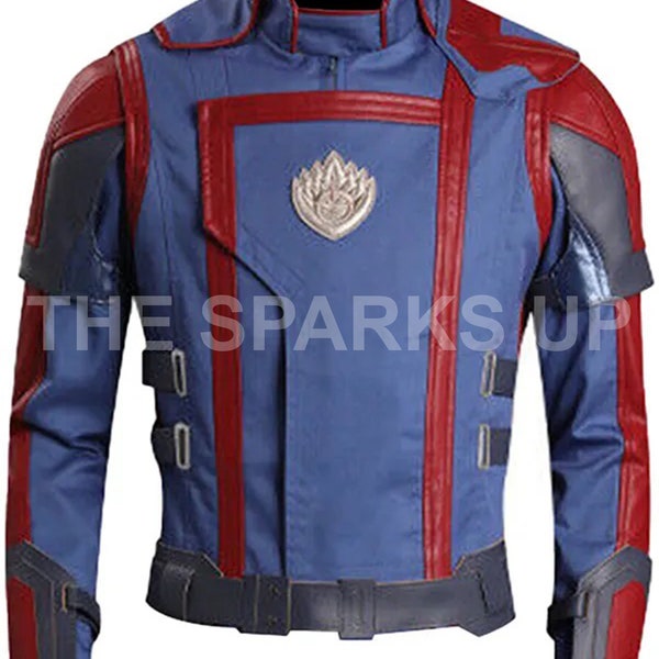 Guardianes de la Galaxia Vol. 3 Chris Pratt Cosplay Peter Quill Chaqueta de cuero para uso formal para hombre