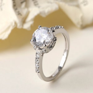 Round Cut Lab Grown Diamond Engagement Ring, 1.50 Ct Round Diamond Wedding Ring, Customized Gold Ring, Anniversary Ring, Proposal Ring