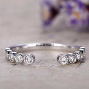 Lab Grown Diamond Custom Open Gap Band Open Cuff Wedding Ring Open Matching Band Open Ring for Engagement Ring