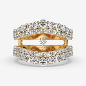 Guards & Spacers Moissanite Ring, Guards For Women Ring, 14k Gold Enhancer Diamond Ring, Ring For Bridal, Matching Wedding Band