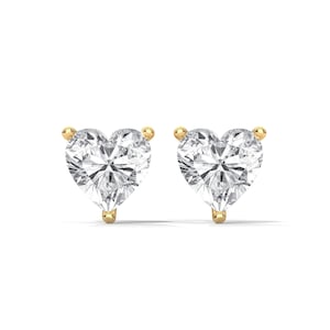 Herz Diamant Ohrstecker Ohrringe, Herz geschnitten Labor gewachsen Ohrstecker, herzförmige Ohrringe, perfektes Geschenk für Jubiläen, Hochzeiten, alltägliche Eleganz