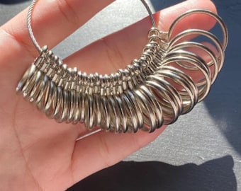Metal Ring Sizer Set, Sizes 1-15 with Half Sizes, 27 Piece