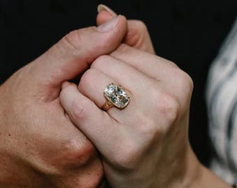 Taylor Swift Engagement Ring, 6-Carat Antique Cushion Moissanite Engagement Ring, Taylor Swift-inspired Engagement Ring, Travis Kelce Ring