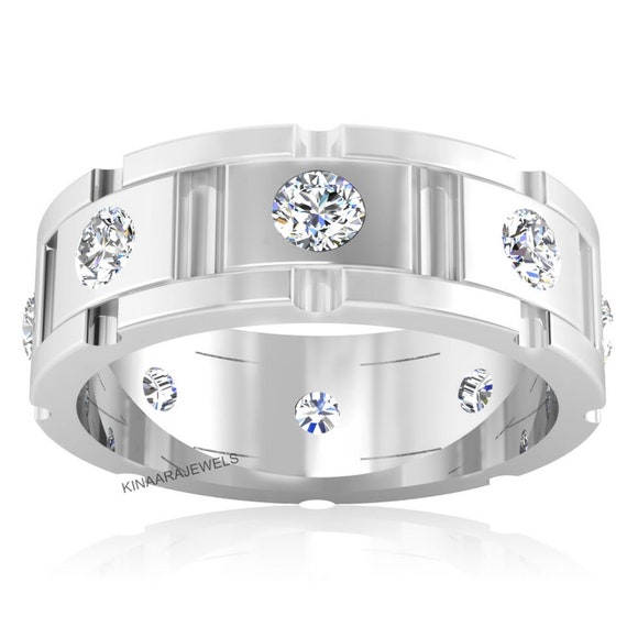 Anello modello Eternity in Oro Bianco 18k con Zaffiro Blu | GV