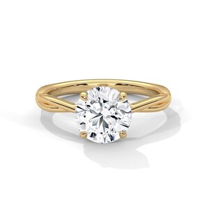 Pierścionek zaręczynowy Moissanite o szlifie okrągłym, pierścionek z soliterem Moissanite, skręcona obrączka ślubna, złote/srebrne pierścionki obietnicy dla kobiet, prezent na rocznicę